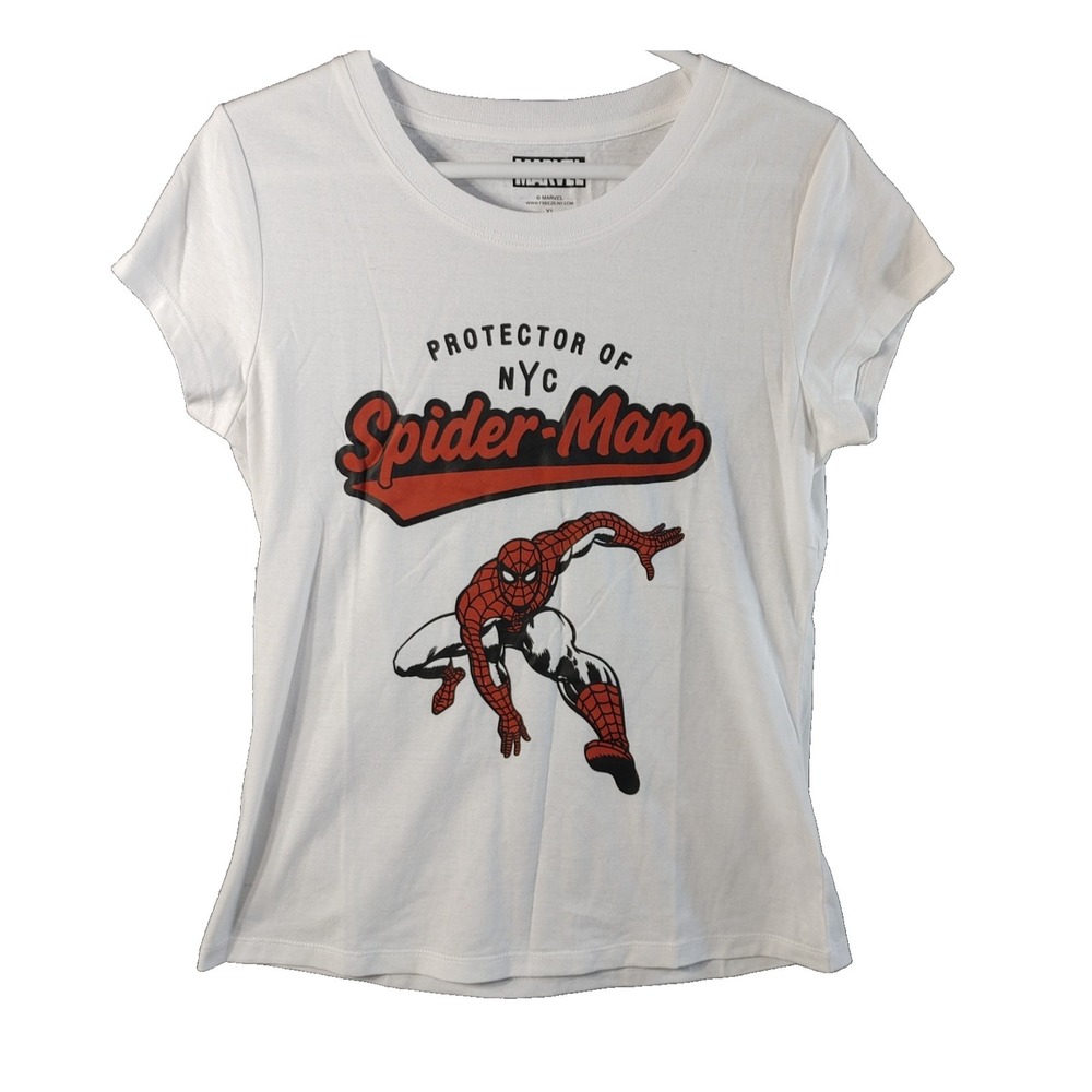 Marvel The Amazing Spider-Man Women's T-Shirt XL White Print Protector of NYC